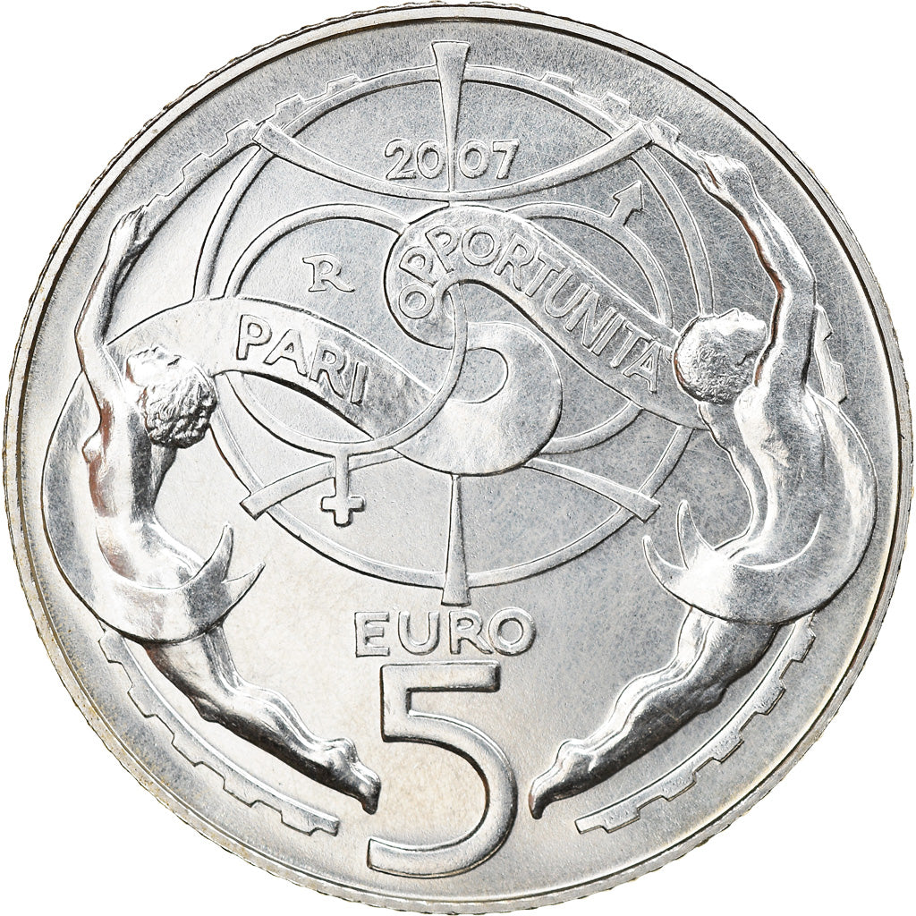 San Marino, 5 Euro, Equal Opportunity between the sexes, 2007, Rome, FDC