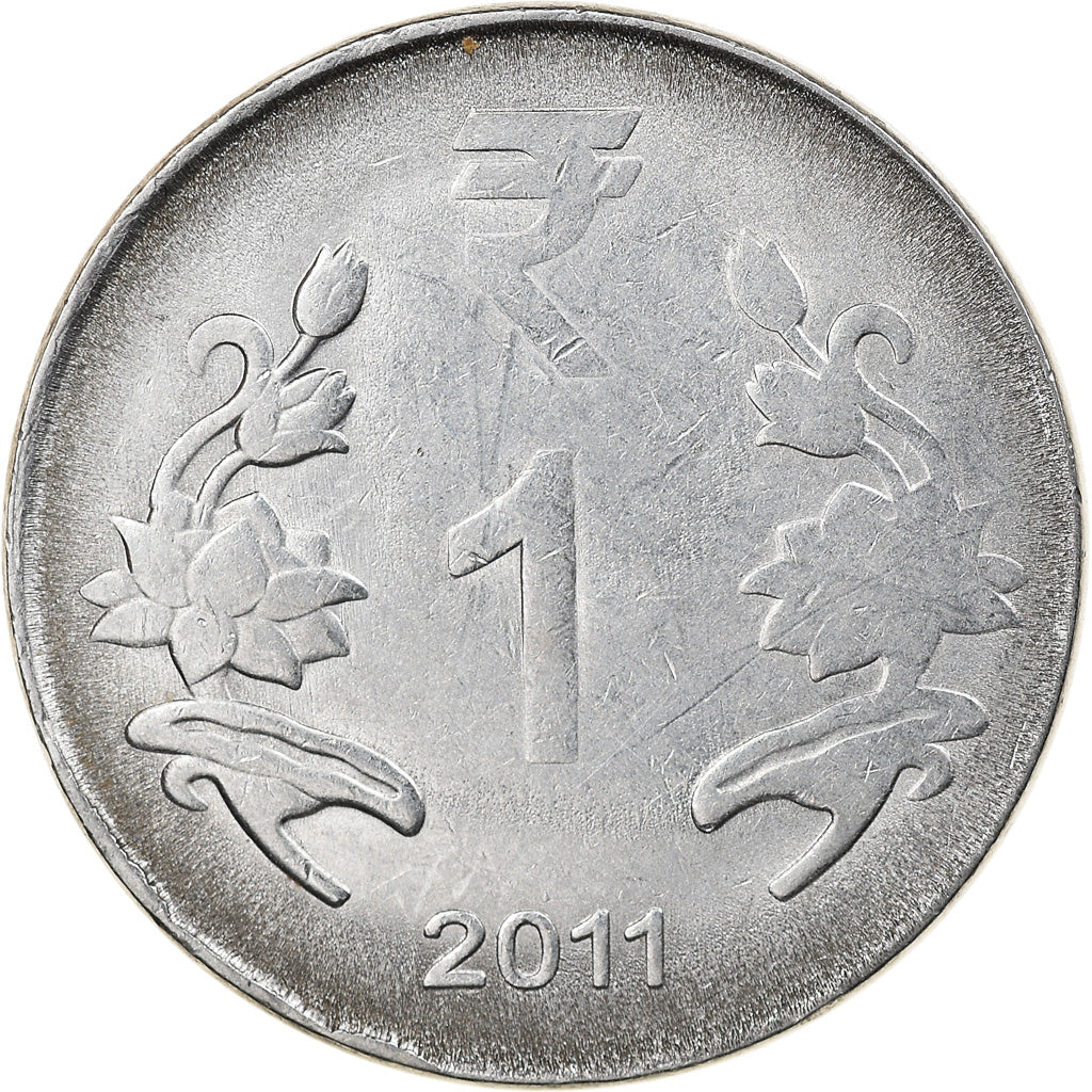 Coin, INDIA-REPUBLIC, Rupee, 2011, VF(30-35), Stainless Steel, KM:394