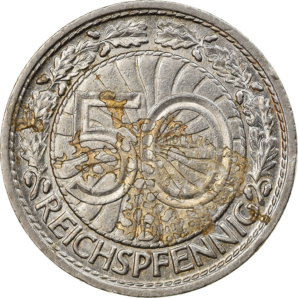 Moneta, NIEMCY, REP. WEIMARSKA, 50 Reichspfennig, 1928, Munich, EF(40-45)
