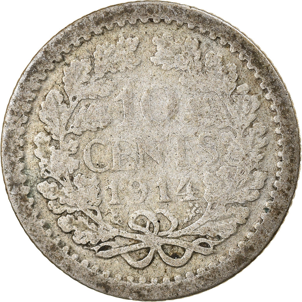 Münze, Niederlande, Wilhelmina I, 10 Cents, 1914, S, Silber, KM:145
