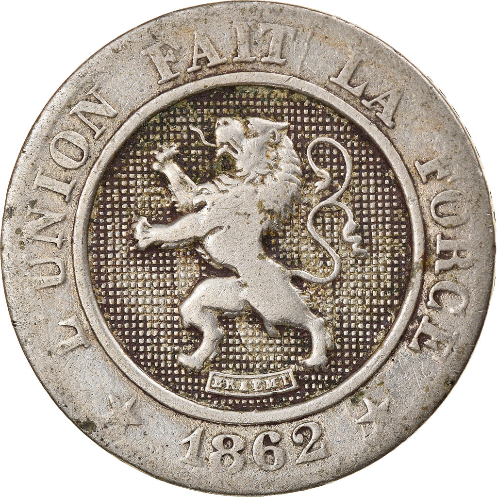 Münze, Belgien, Leopold I, 10 Centimes, 1862, S+, Copper-nickel, KM:22