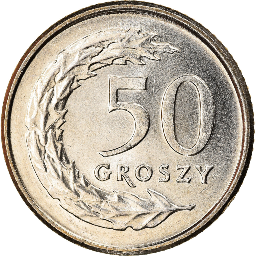 Coin, Poland, 50 Groszy, 1995, Warsaw, MS(63), Copper-nickel, KM:281