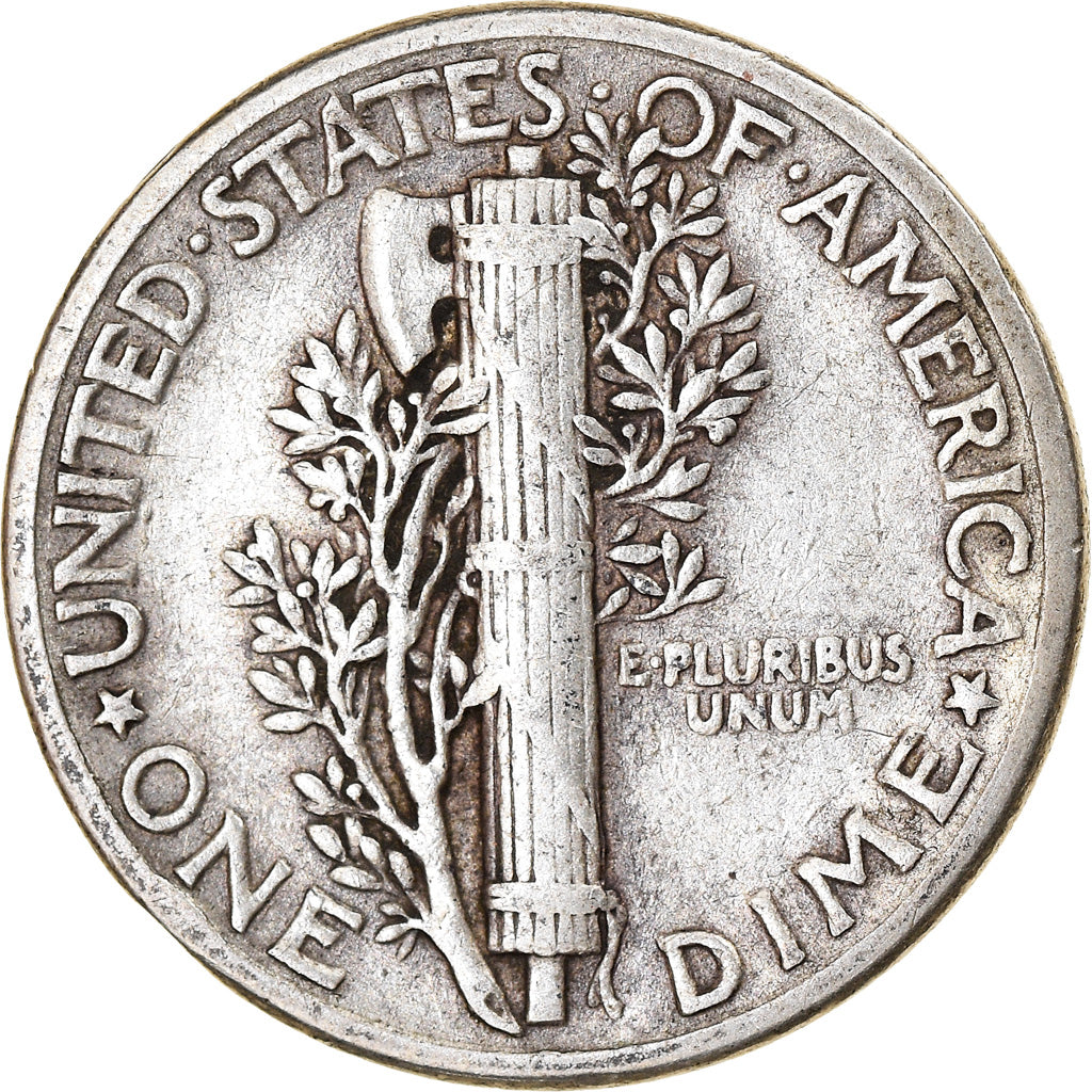 Coin, United States, Mercury Dime, Dime, 1943, U.S. Mint, Philadelphia