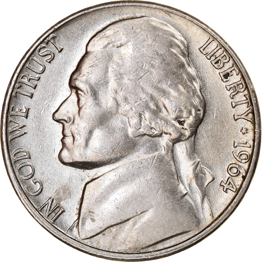 Munten, Verenigde Staten, Jefferson Nickel, 5 Cents, 1964, U.S. Mint, Denver