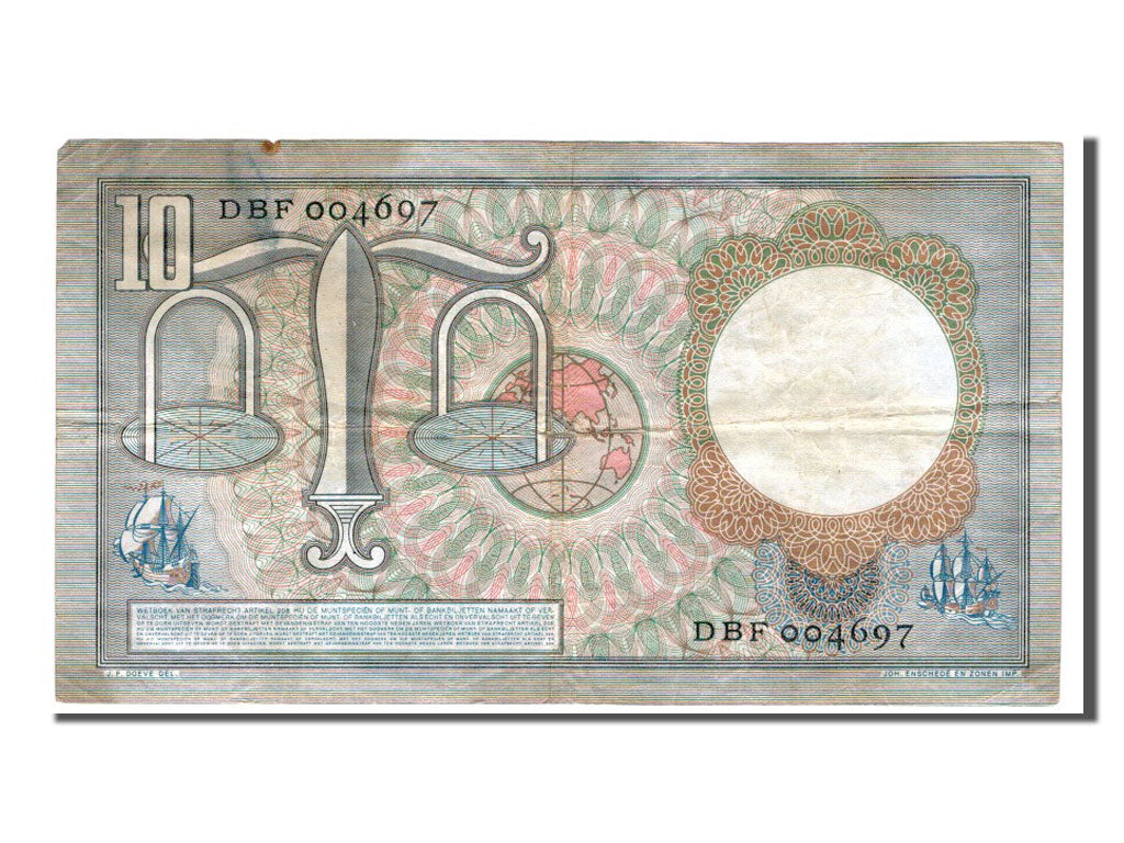 Geldschein, Niederlande, 10 Gulden, 1953, SS