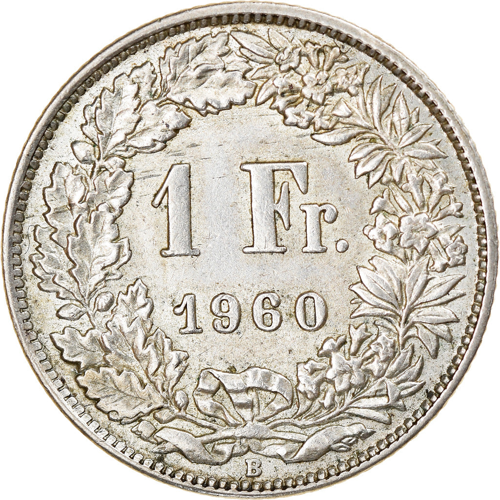 Moneda, Suiza, Franc, 1960, Bern, MBC+, Plata, KM:24