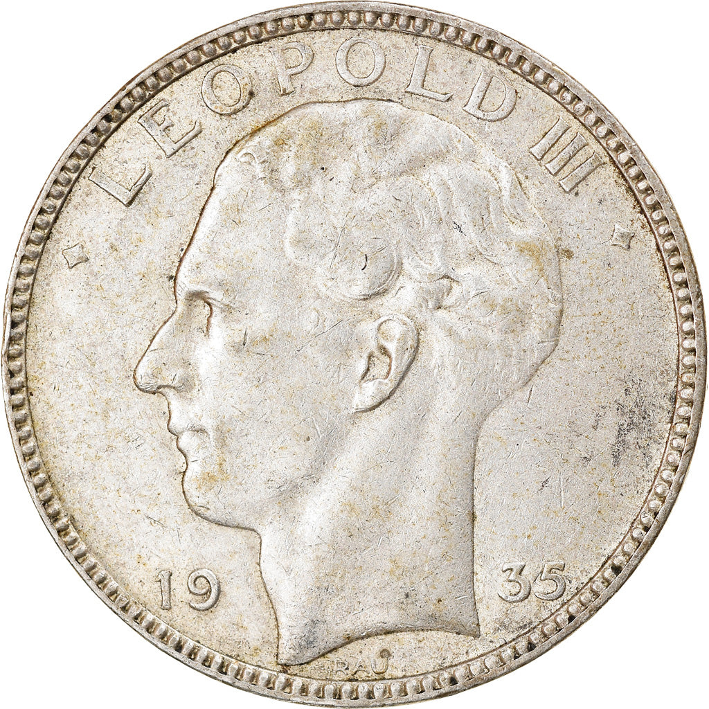 Coin, Belgium, 20 Francs, 20 Frank, 1935, VF(30-35), Silver, KM:105