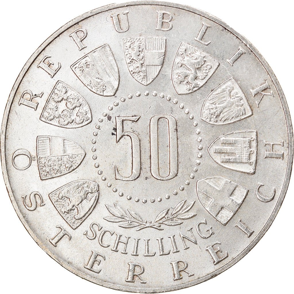 Coin, Austria, 50 Schilling, Undated (1963), AU(50-53), Silver, KM:2894