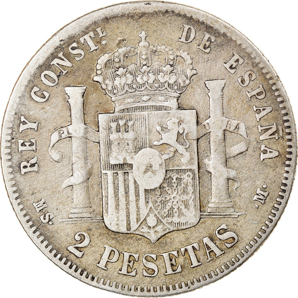 Monnaie, Espagne, Alfonso XII, 2 Pesetas, 1881, Madrid, TB, Argent, KM:678.2