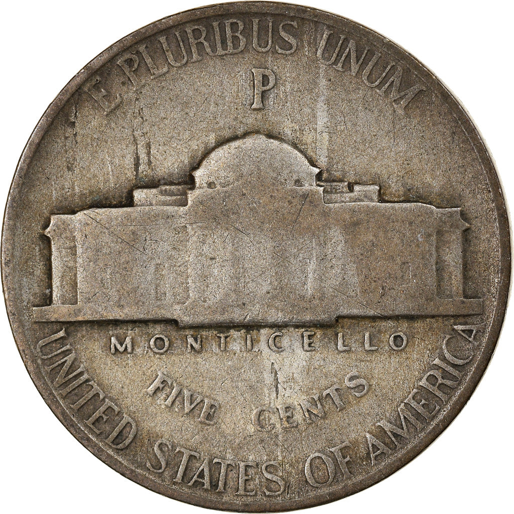 Moneta, Stati Uniti, Jefferson Nickel, 5 Cents, 1943, U.S. Mint, Philadelphia