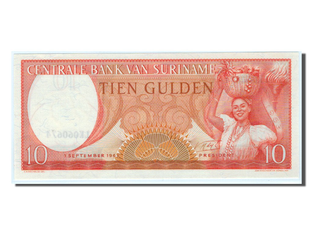 Banknote, Suriname, 10 Gulden, 1963, UNC(65-70)