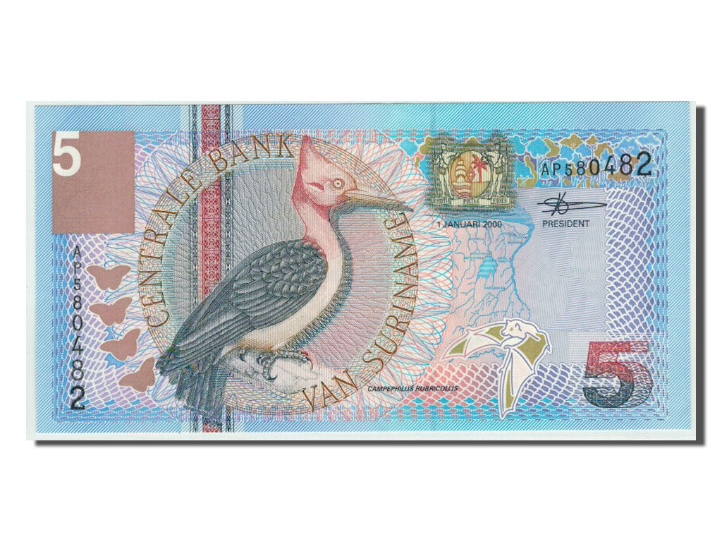 Banconote, Suriname, 5 Gulden, 2000, FDS