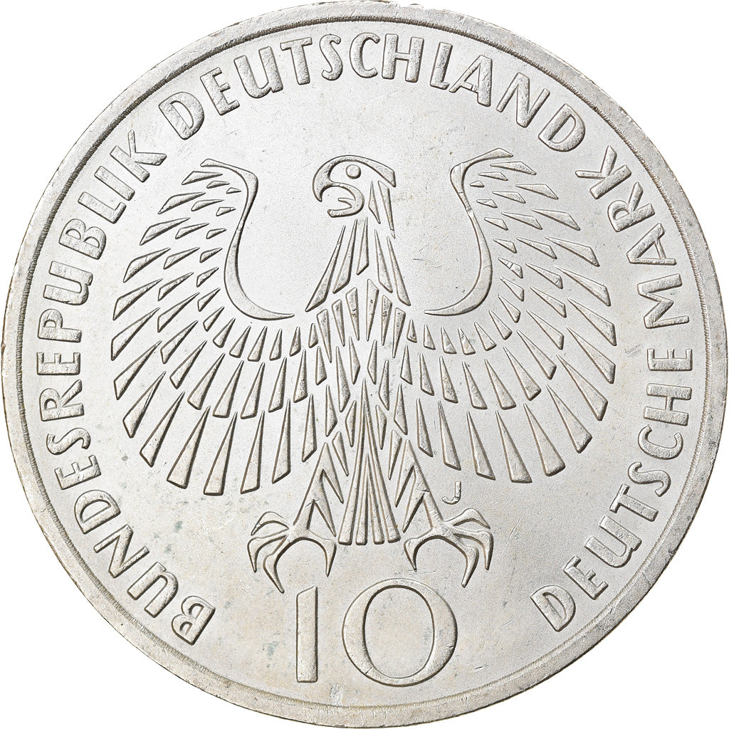 Moneda, ALEMANIA - REPÚBLICA FEDERAL, 10 Mark, 1972, Hamburg, EBC, Plata
