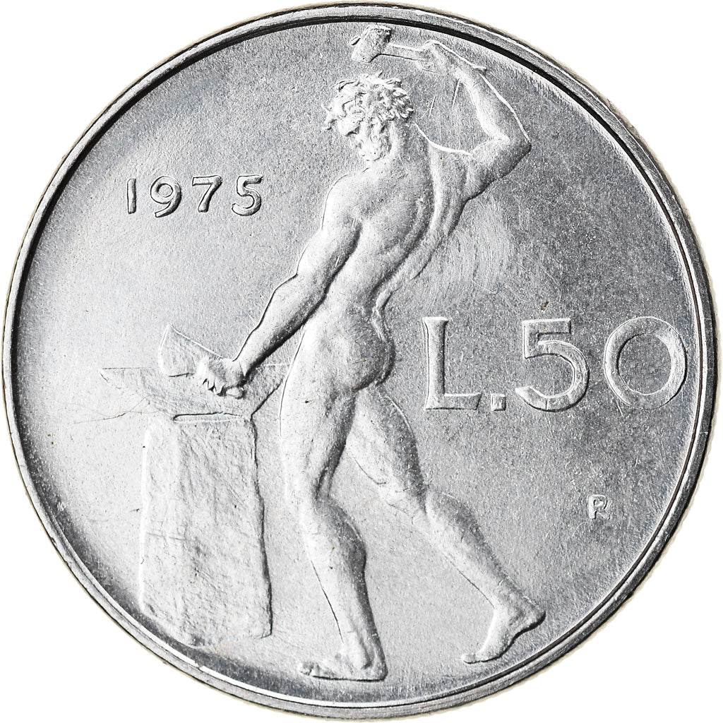 Monnaie, Italie, 50 Lire, 1975, Rome, SPL, Stainless Steel, KM:95.1