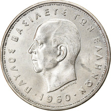 Coin, Greece, Paul I, 20 Drachmai, 1960, AU(55-58), Silver, KM:85