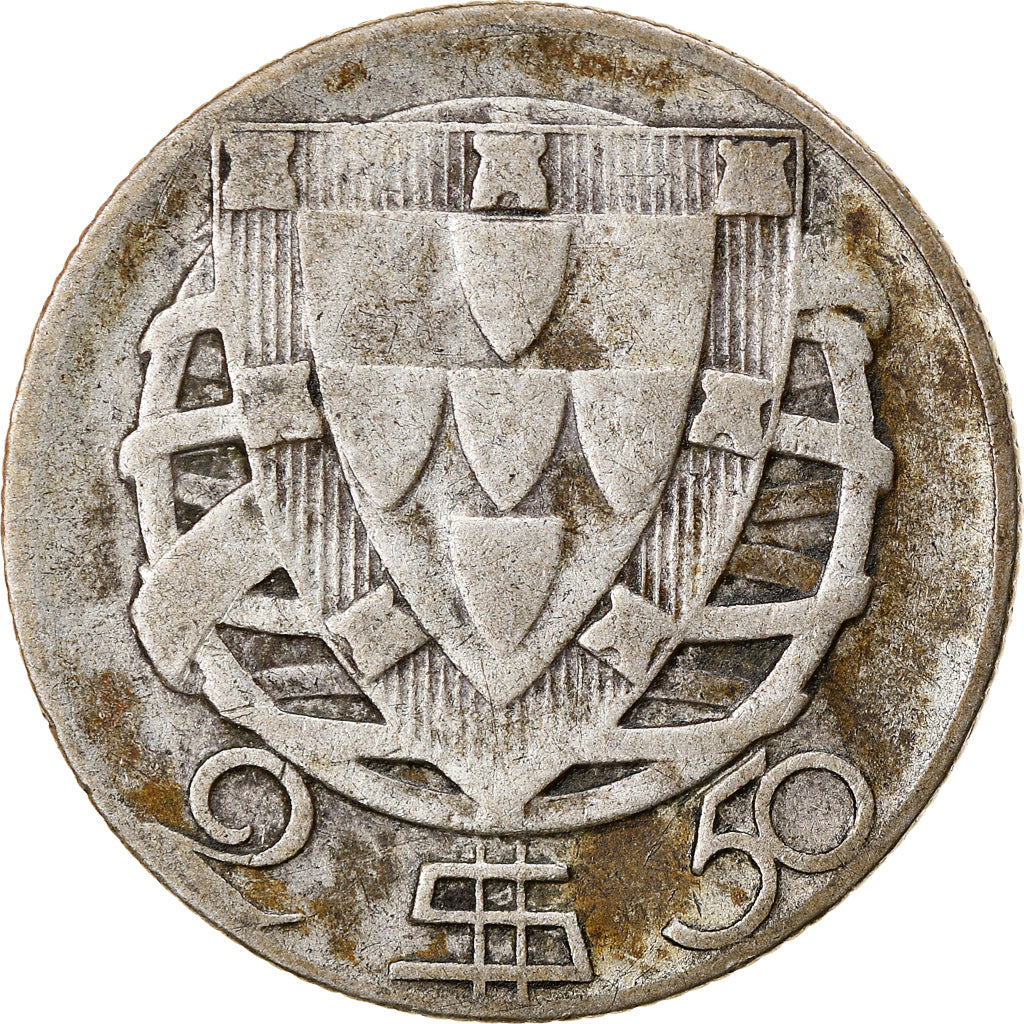 Coin, Portugal, 2-1/2 Escudos, 1944, F(12-15), Silver, KM:580