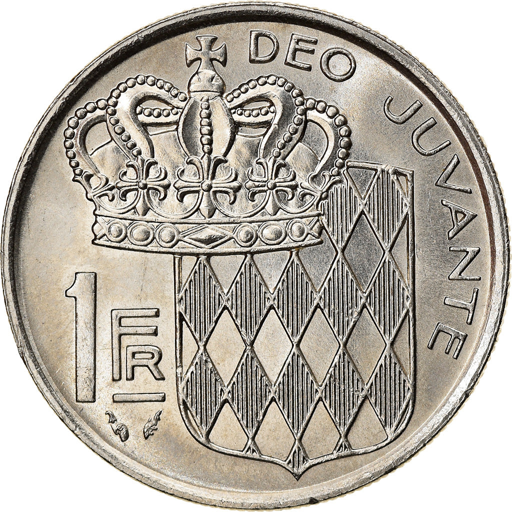 Coin, Monaco, Rainier III, Franc, 1977, MS(63), Nickel, KM:140, Gadoury:150