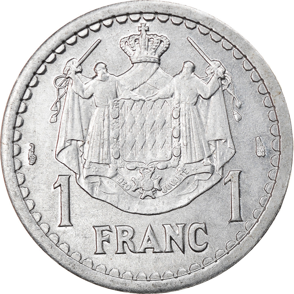 Munten, Monaco, 1 Franc, Undated (1943), ZF+, Aluminium, Gadoury:MC131
