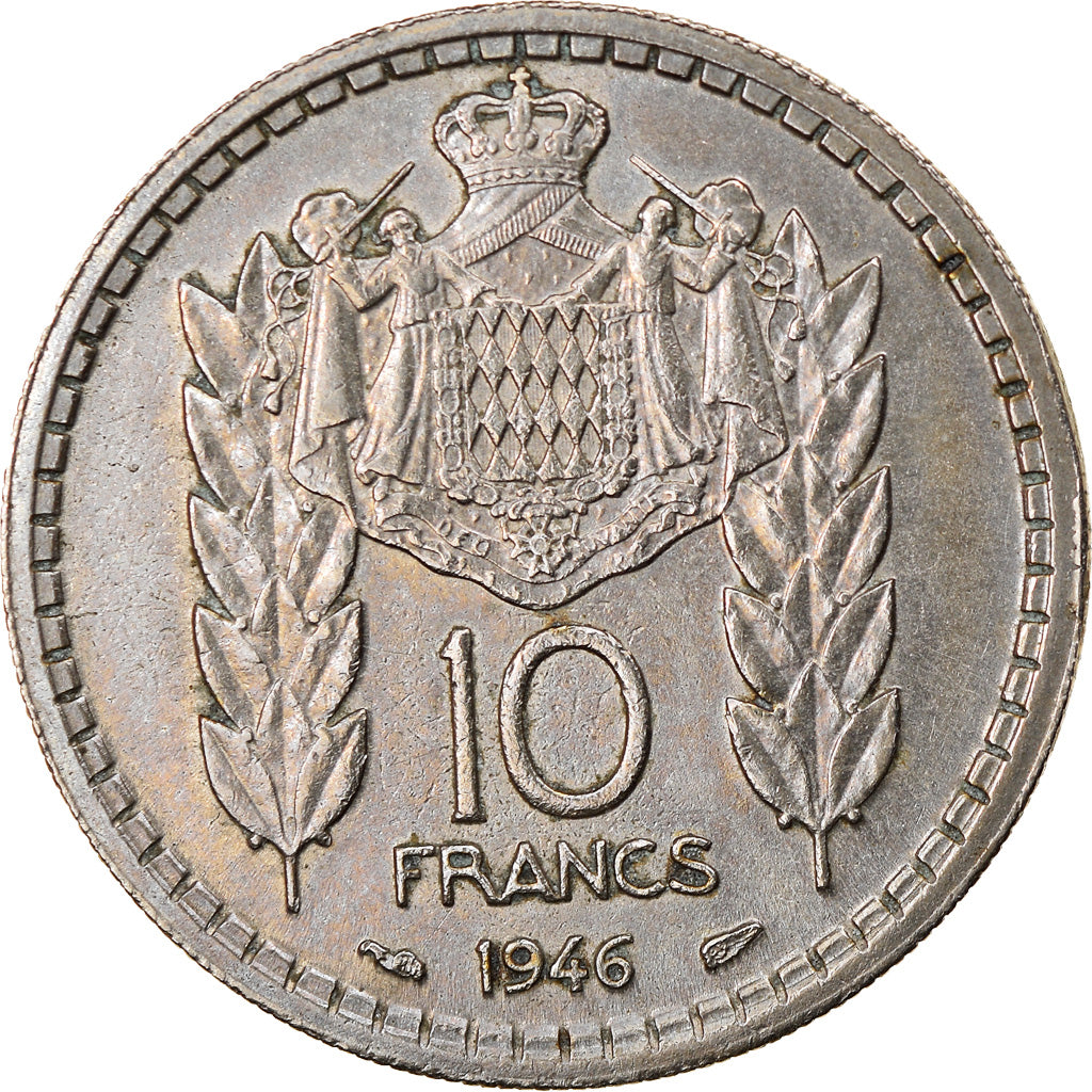 Münze, Monaco, Louis II, 10 Francs, 1946, VZ, Copper-nickel, KM:123