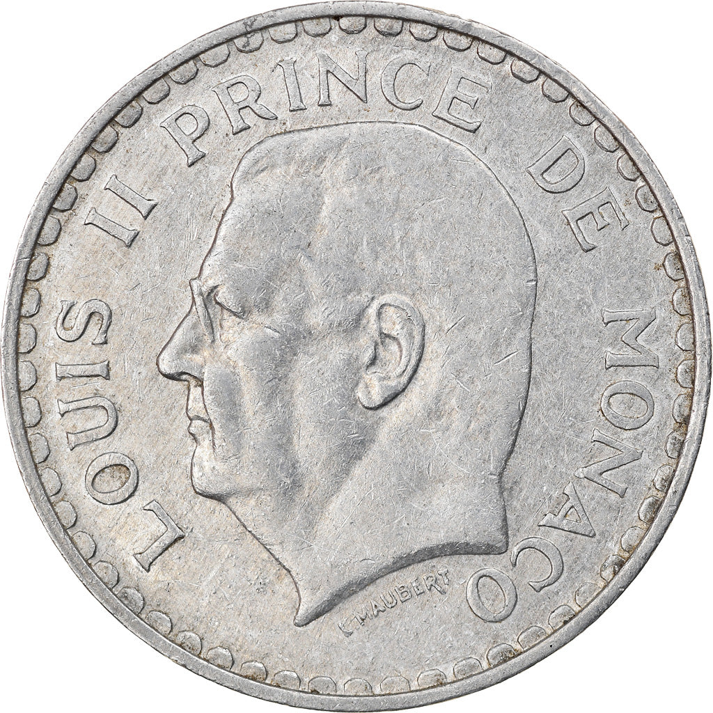 Moneta, Monaco, Louis II, 5 Francs, 1945, Paris, VF(30-35), Aluminium, KM:122