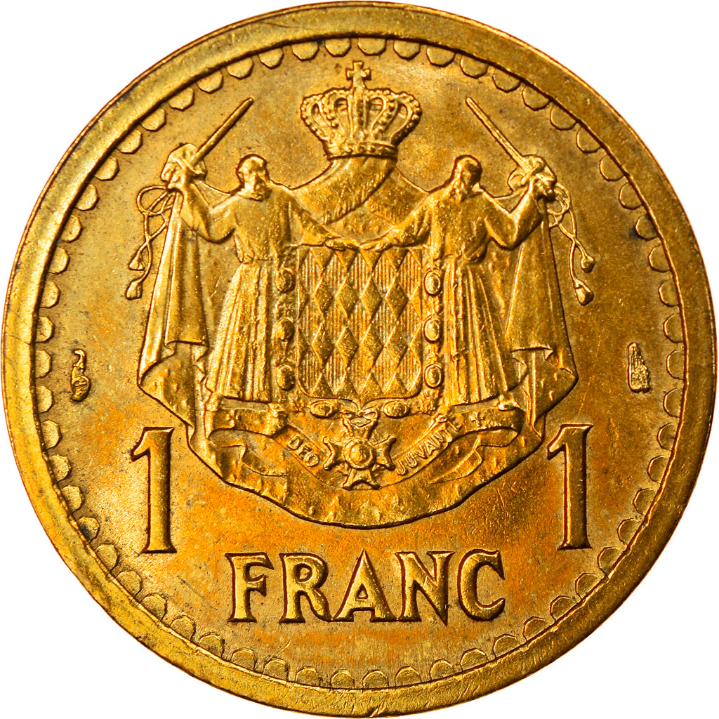 Coin, Monaco, Louis II, Franc, 1943, AU(55-58), Aluminum-Bronze, KM:120A