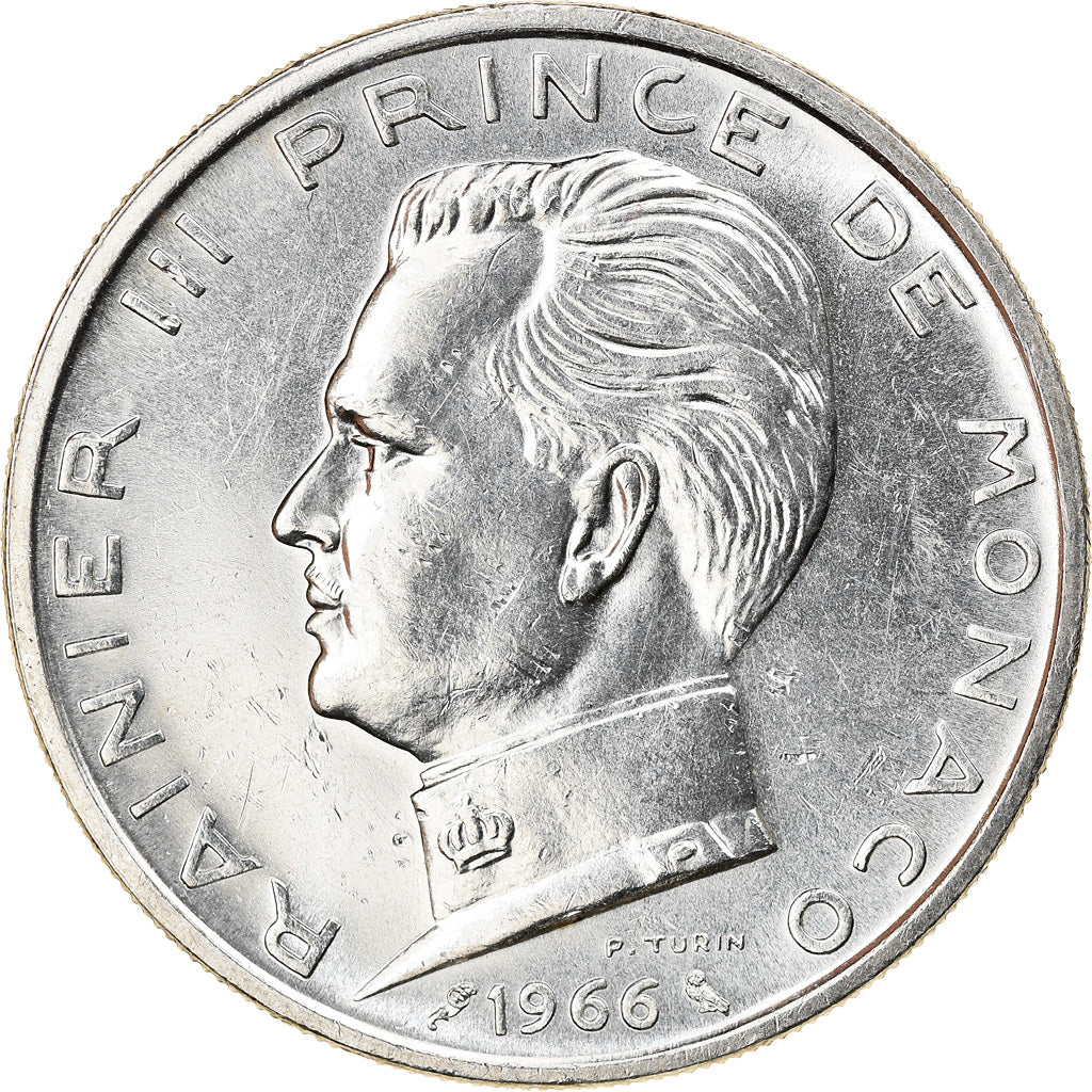 Monnaie, Monaco, Rainier III, 5 Francs, 1966, SUP, Argent, Gadoury:MC 152