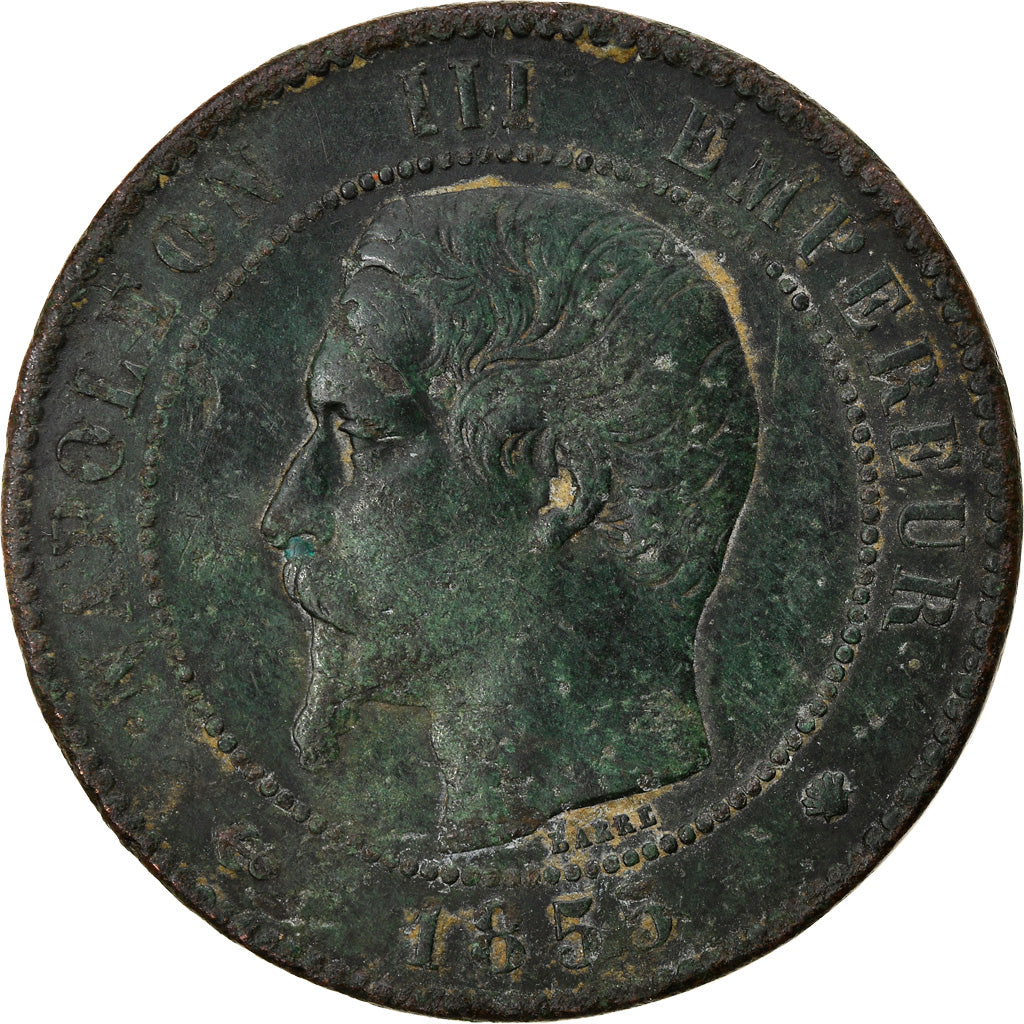 Moeda, França, Napoleon III, Napoléon III, 10 Centimes, 1855, Marseille