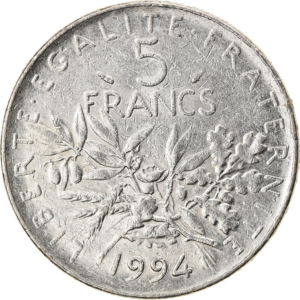 Coin, France, Semeuse, 5 Francs, 1994, Paris, EF(40-45), Nickel Clad