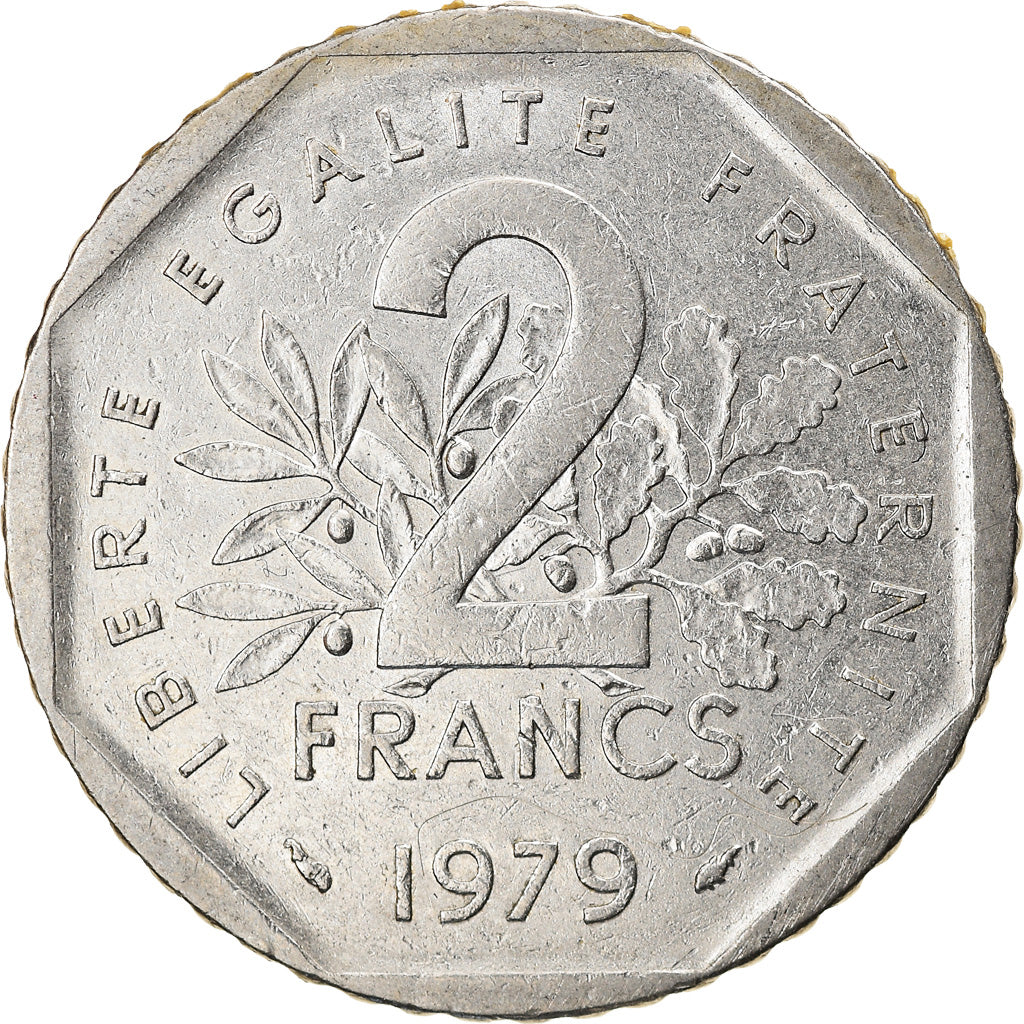 Munten, Frankrijk, Semeuse, 2 Francs, 1979, Paris, FR+, Nickel, KM:942.1