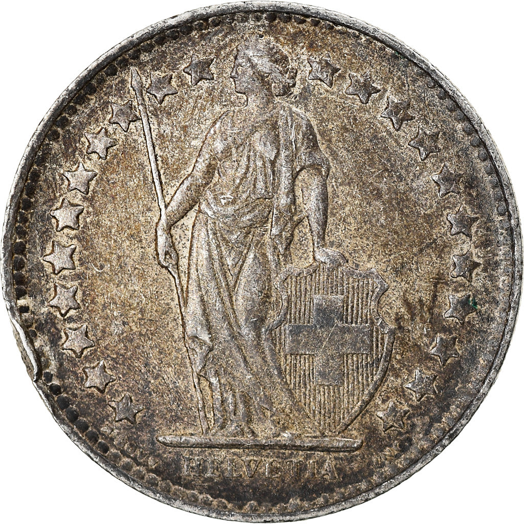 Moneda, Suiza, 1/2 Franc, 1945, Bern, BC+, Plata, KM:23
