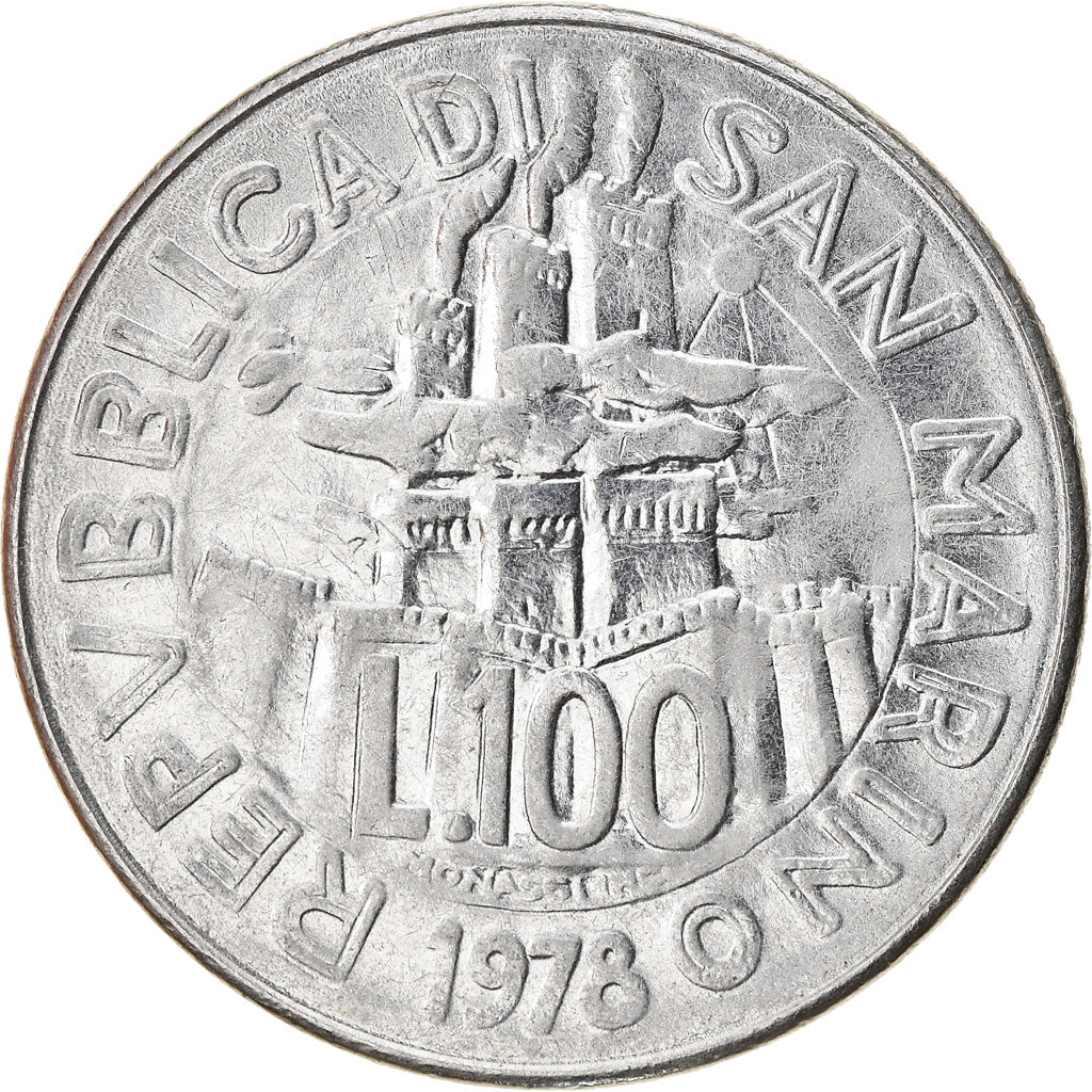 Münze, San Marino, 100 Lire, 1978, Rome, SS+, Steel, KM:82
