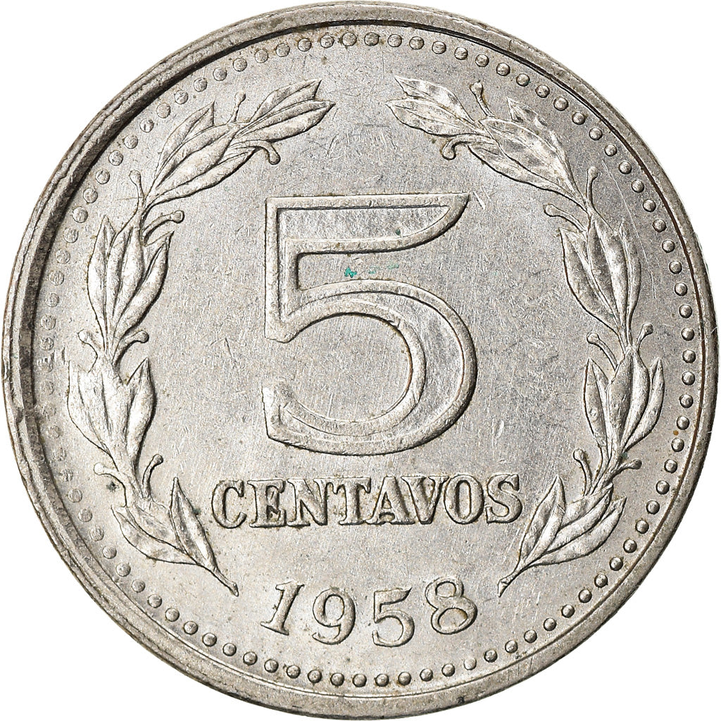 Coin, Argentina, 5 Centavos, 1958, EF(40-45), Copper-Nickel Clad Steel, KM:53
