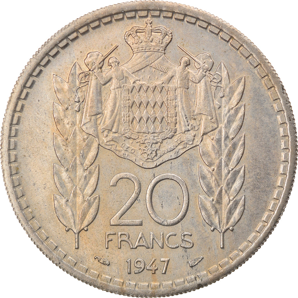 Coin, Monaco, Louis II, 20 Francs, Vingt, 1947, Poissy, EF(40-45)