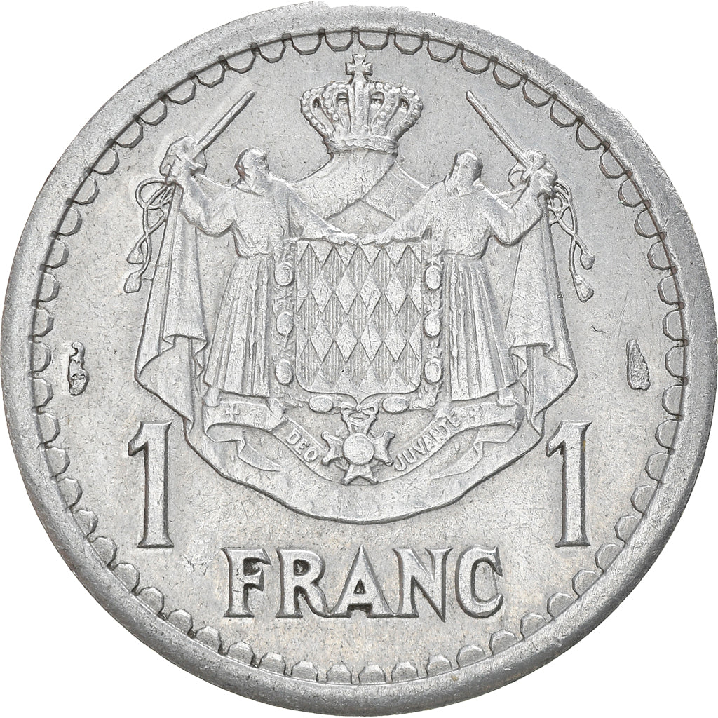 Munten, Monaco, 1 Franc, Undated (1943), ZF+, Aluminium, Gadoury:MC131