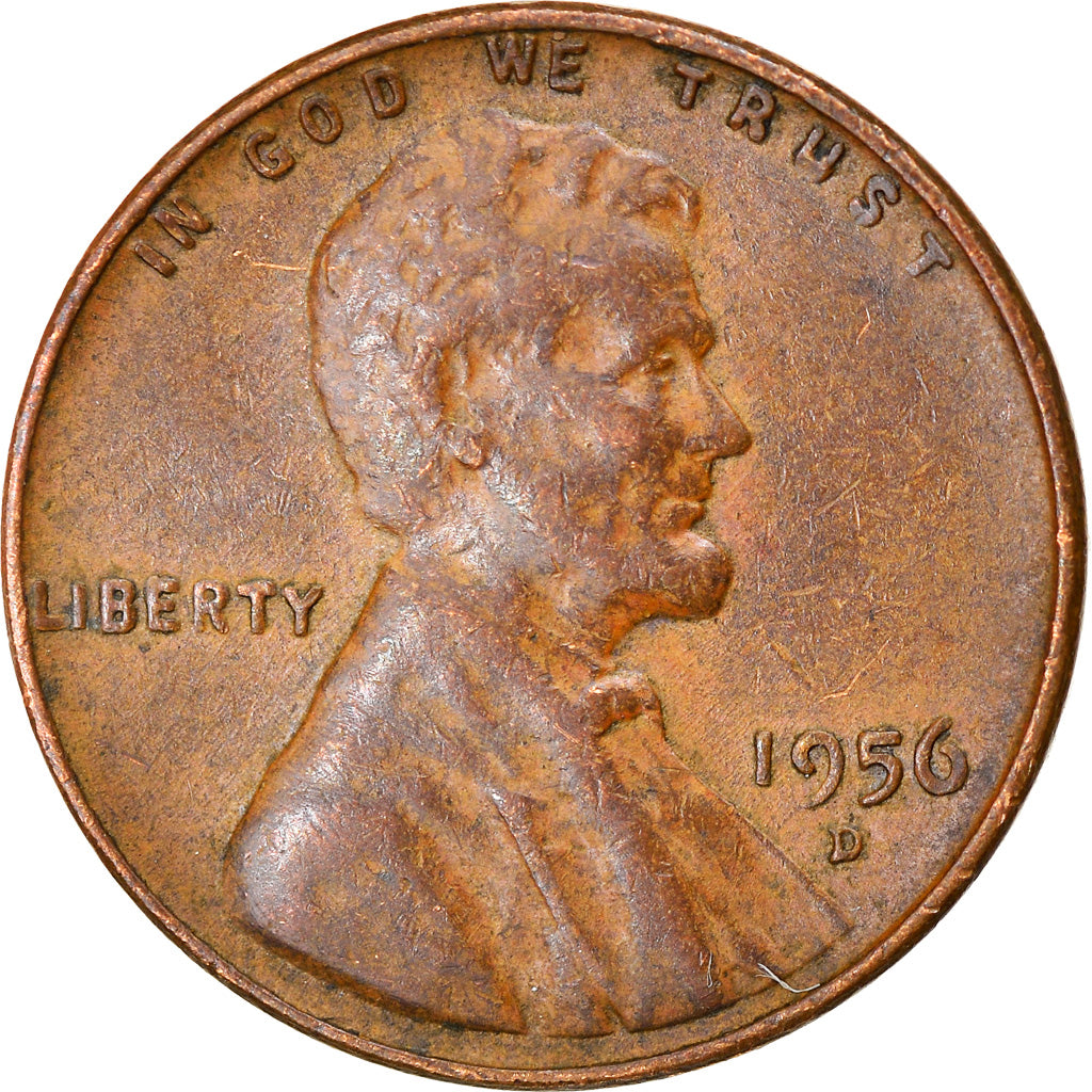 Coin, United States, Lincoln Cent, Cent, 1956, U.S. Mint, Denver, VF(30-35)