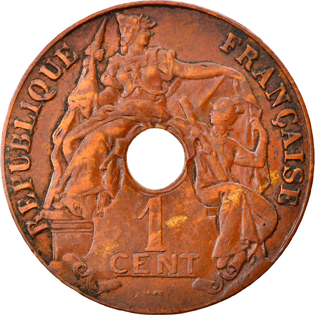 Monnaie, FRENCH INDO-CHINA, Cent, 1923, Poissy, TTB, Bronze, KM:12.3