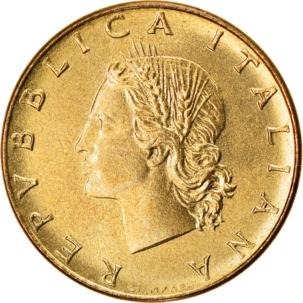 Coin, Italy, 20 Lire, 1975, Rome, AU(50-53), Aluminum-Bronze, KM:97.2