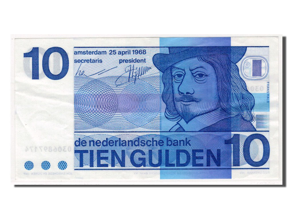 Banknote, Netherlands, 10 Gulden, 1968, AU(55-58)