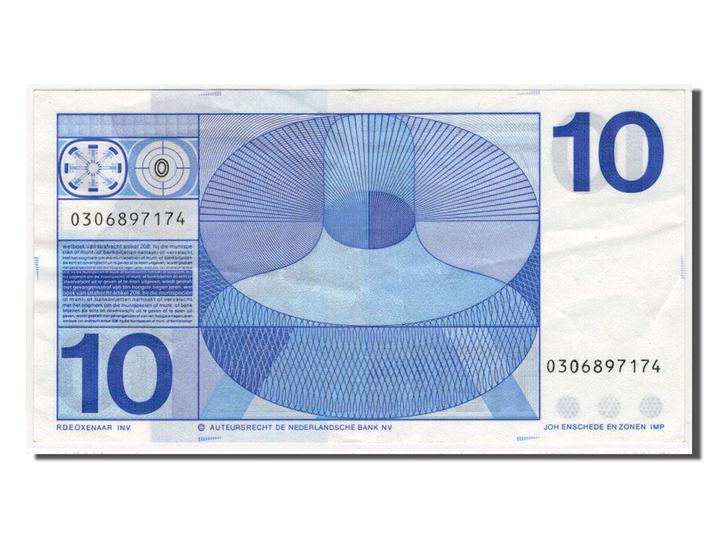 Banknote, Netherlands, 10 Gulden, 1968, AU(55-58)