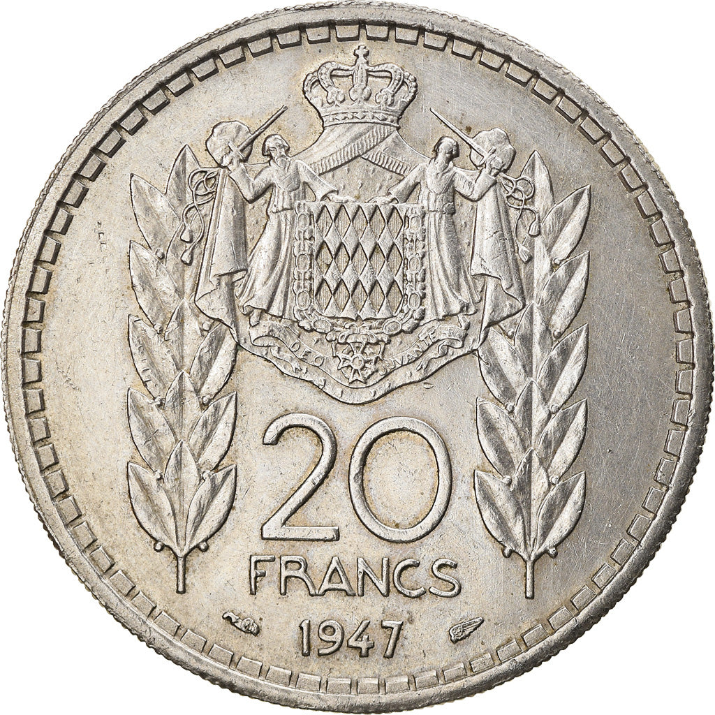 Moneta, Monaco, Louis II, 20 Francs, Vingt, 1947, Paris, BB+, Rame-nichel