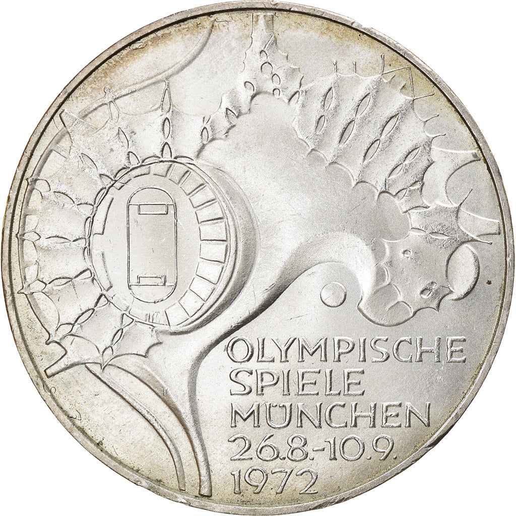 Coin, GERMANY - FEDERAL REPUBLIC, 10 Mark, 1972, Hambourg, AU(55-58), Silver