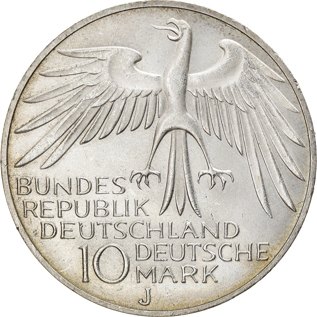 Coin, GERMANY - FEDERAL REPUBLIC, 10 Mark, 1972, Hambourg, AU(55-58), Silver