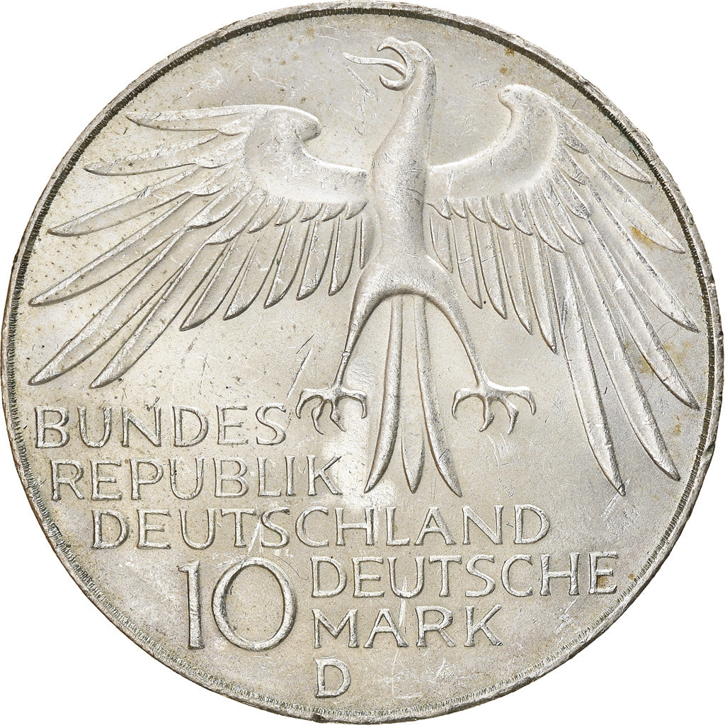 Münze, Bundesrepublik Deutschland, 10 Mark, 1972, Munich, VZ, Silber, KM:133