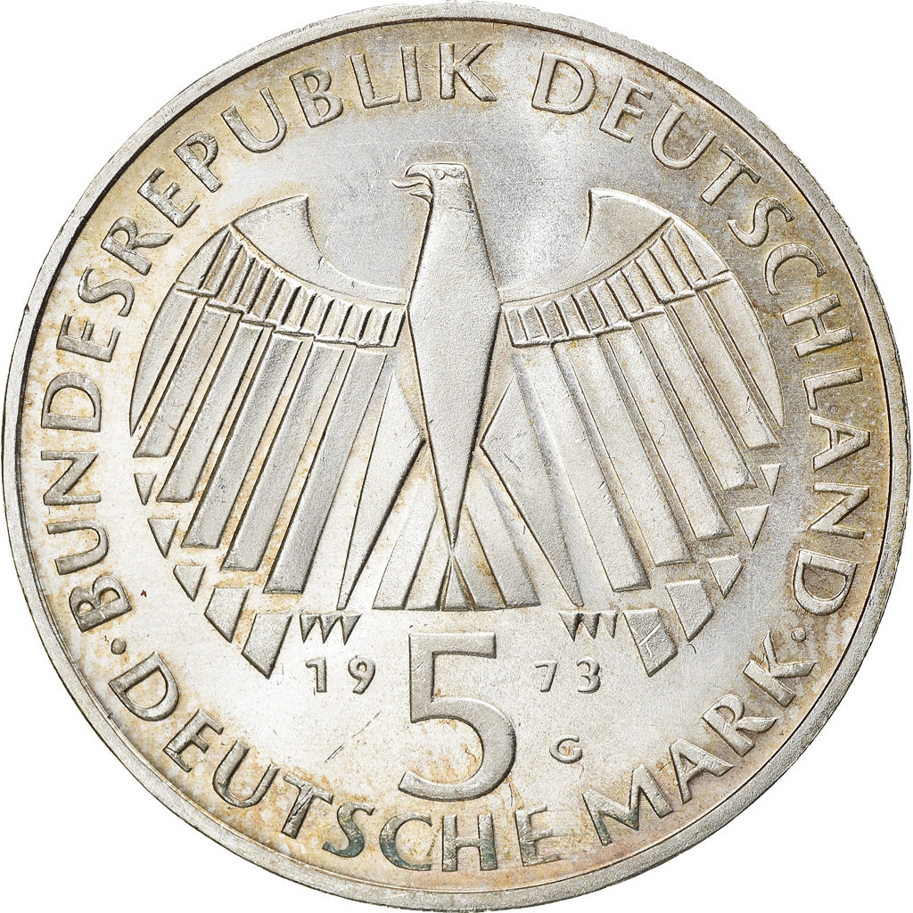 Coin, GERMANY - FEDERAL REPUBLIC, 5 Mark, 1973, Karlsruhe, Germany, AU(55-58)