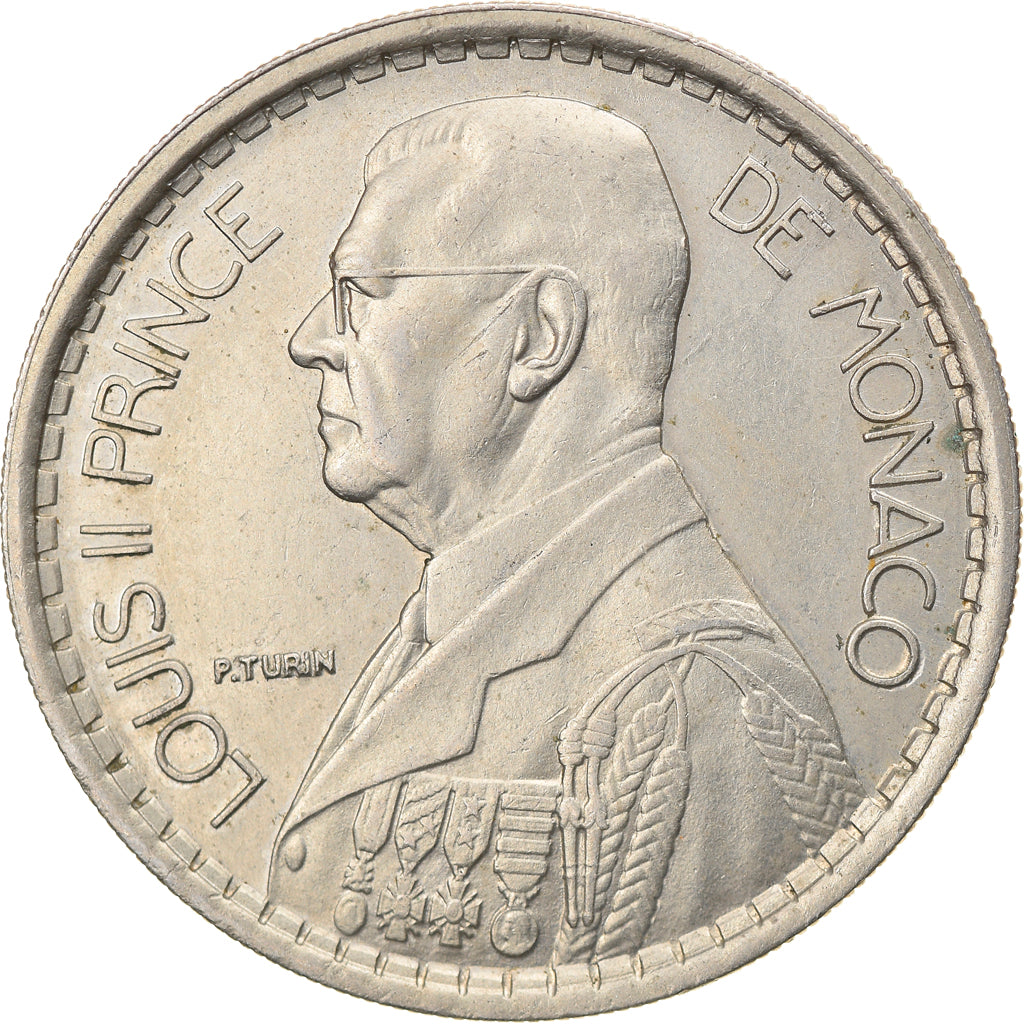 Coin, Monaco, Louis II, 20 Francs, Vingt, 1947, VF(30-35), Copper-nickel