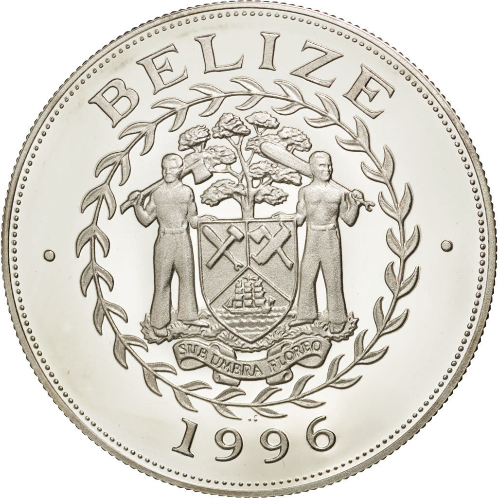 Coin, Belize, 10 Dollars, 1996, MS(64), Silver, KM:127