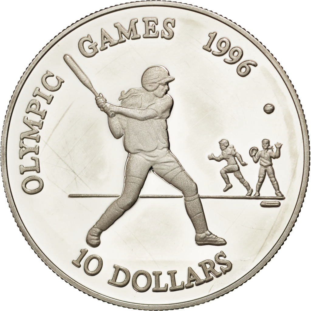 Coin, Belize, 10 Dollars, 1996, MS(64), Silver, KM:127