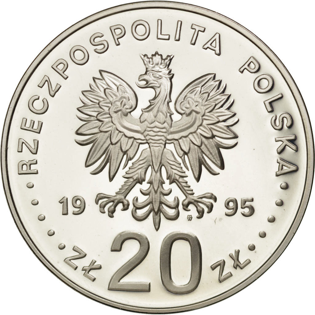 Coin, Poland, 20 Zlotych, 1995, MS(64), Silver, KM:302