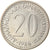 Moneda, Yugoslavia, 20 Dinara, 1986, MBC, Cobre - níquel - cinc, KM:112