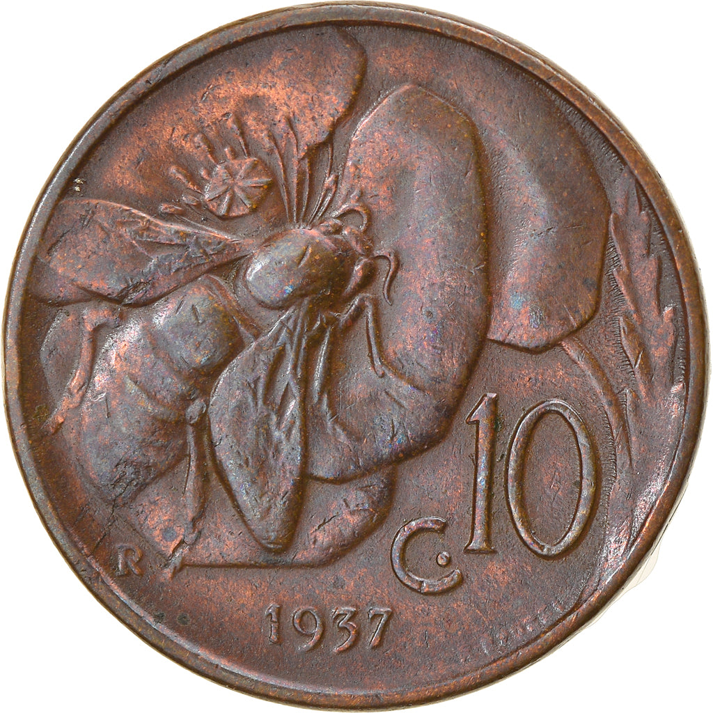 Monnaie, Italie, Vittorio Emanuele III, 10 Centesimi, 1937, Rome, TTB, Bronze